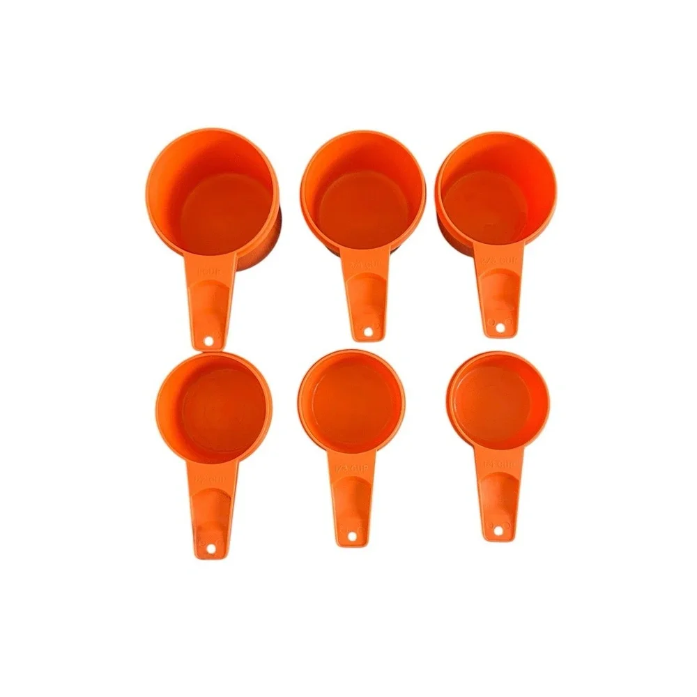 Vintage Tupperware Orange Measuring Cups X 6 Complete Set‎ 1970s